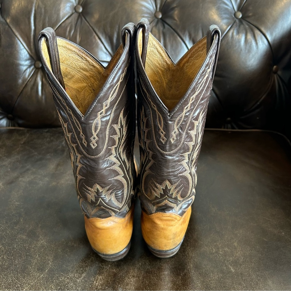 Tony Lama Menβs Brown and Tan Cowboy size 7.5D (Standard Width) - Picture 4 of 10